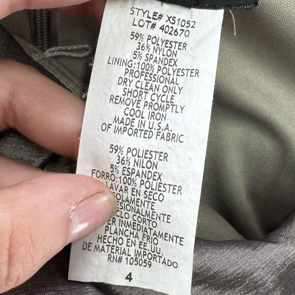 Xscape Dress Women 4 Brown Gray One Shoulder Ruffle Cocktail Party Ruched Formal - Picture 4 of 7